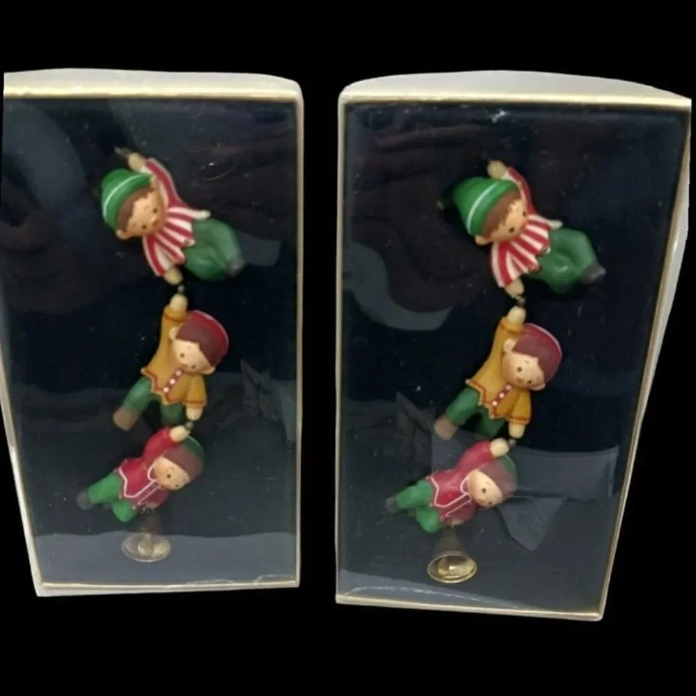 Hallmark entin antics 1980 christmas ornament set of 2